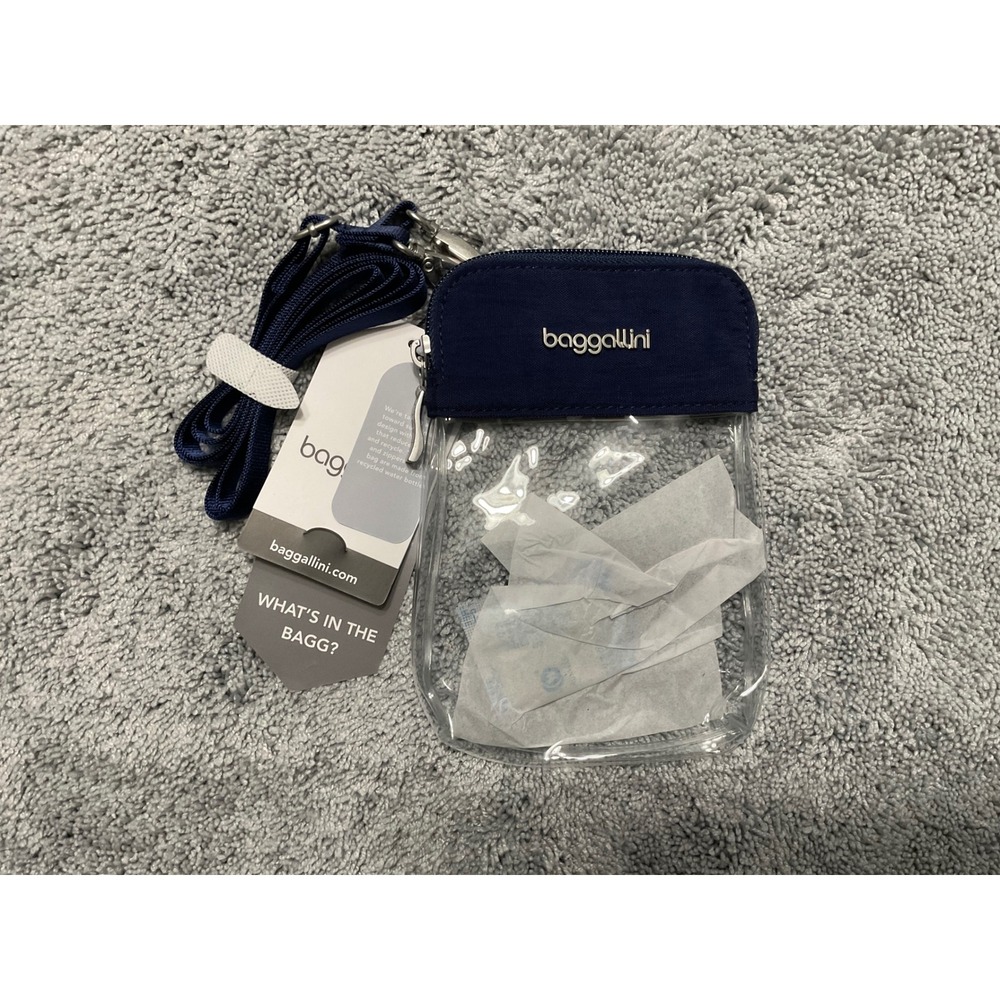 Baggallini Clear Event Crossbody Bag Navy Blue Stadium Approved NWT